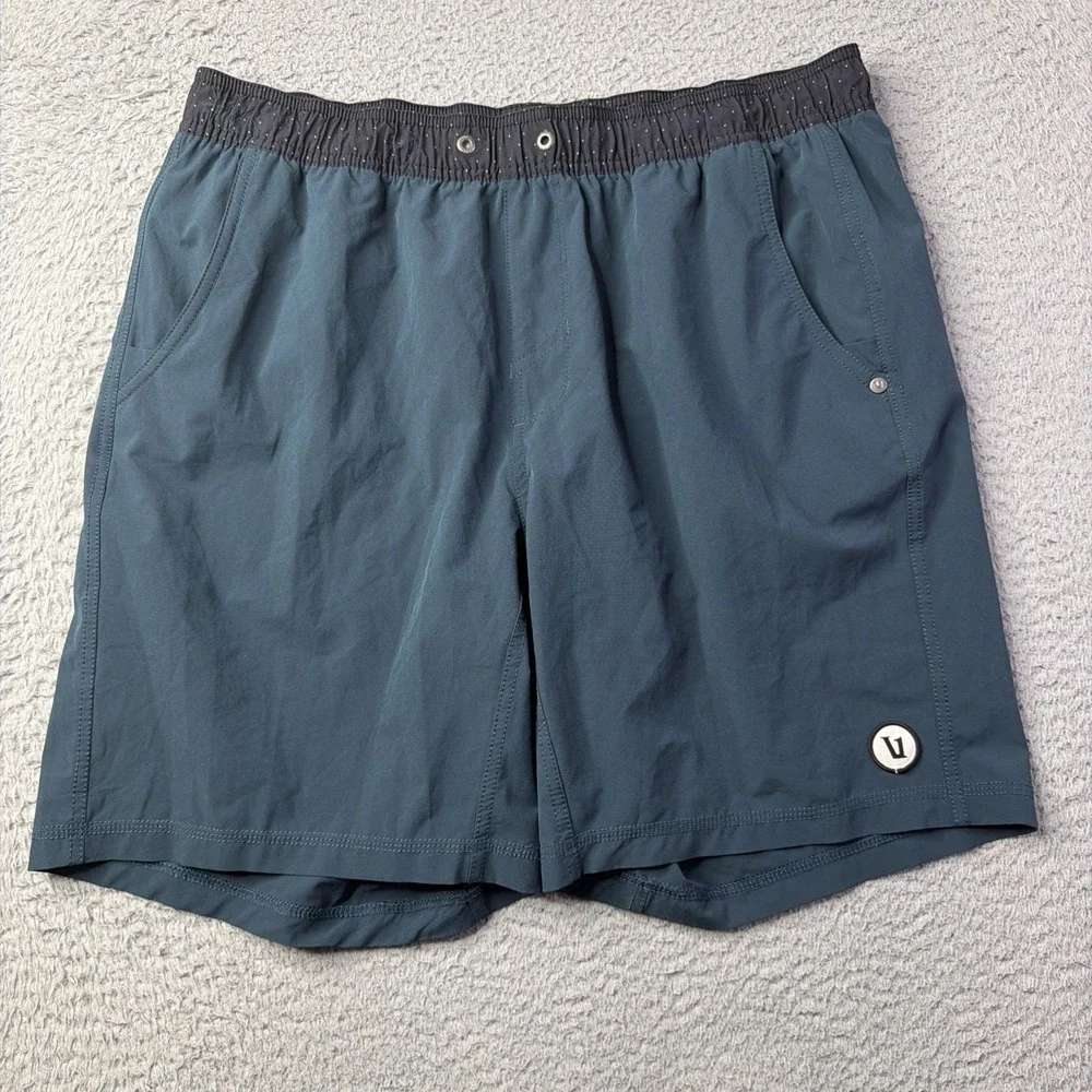 Vuori Men's Kore Shorts Size XL Blue (Unlined) Drawstring Has Been Cut